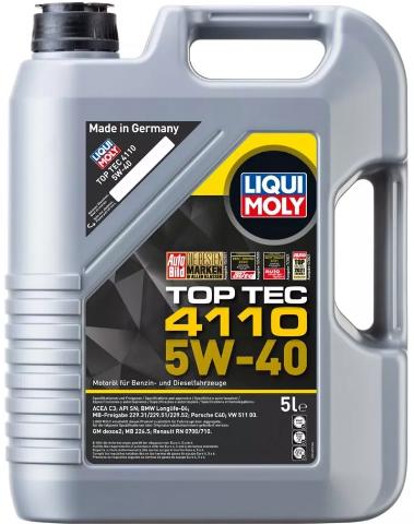 LIQUI MOLY TopTec 4110 5W-40 Motor Yağı 5 Litre
