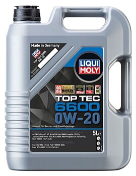 LIQUI MOLY Top Tec 6600 0W-20 Motor Yağı 5 Litre